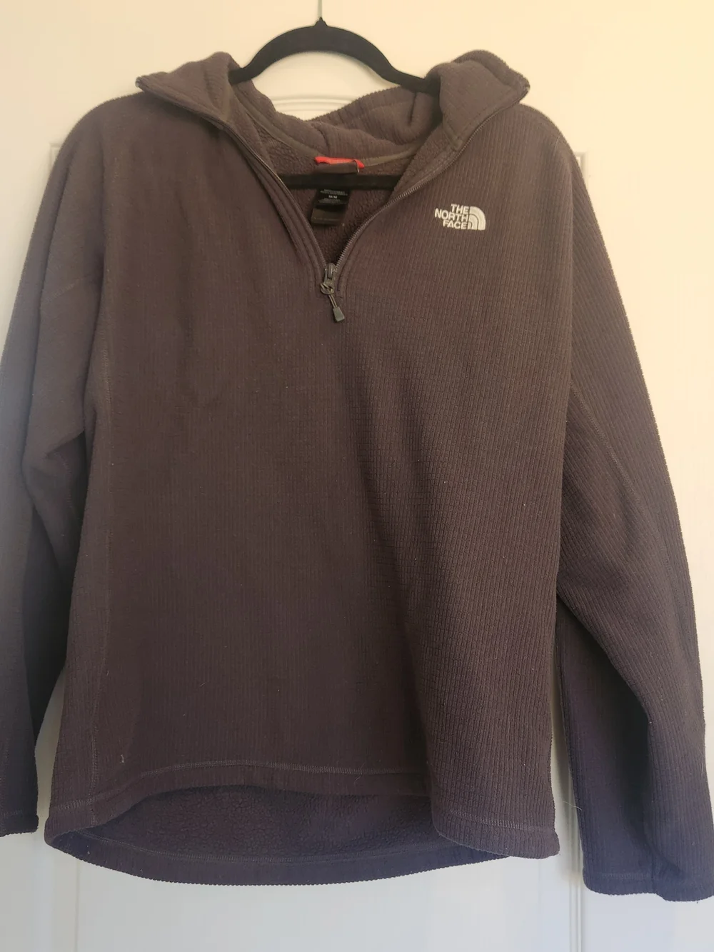 The North Face Men's Black Quarter-Zip Hoodie Sweater M Euc